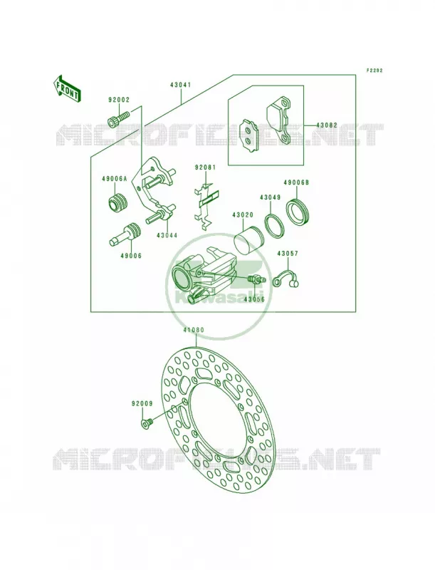 Front CaliperKDX200-E4 Kawasaki MOTOS 200 1994 KDX200  KDX200-E6