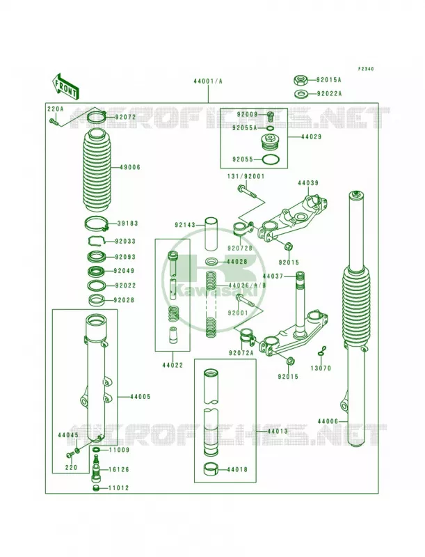 Front ForkKDX200-E4 Kawasaki MOTOS 200 1994 KDX200  KDX200-E6