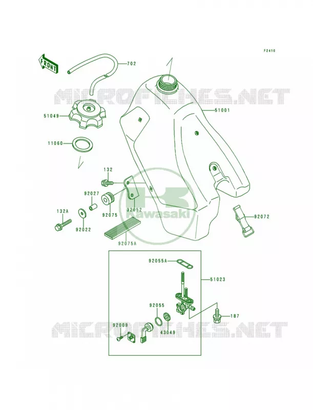 Fuel Tank Kawasaki MOTOS 200 1994 KDX200  KDX200-E6