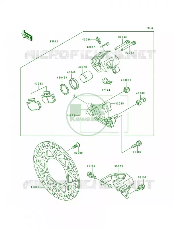 Rear Caliper Kawasaki MOTOS 200 1994 KDX200  KDX200-E6
