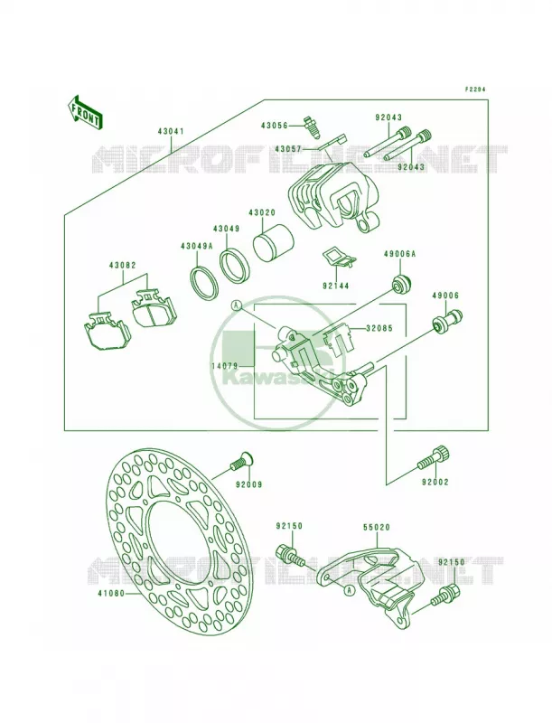 Rear Caliper Kawasaki MOTOS 200 1994 KDX200  KDX200-E6