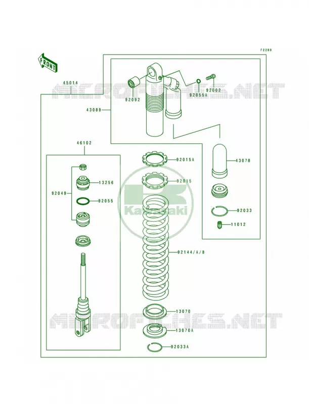 Shock Absorber Kawasaki MOTOS 250 1994 KDX250  KDX250-D4