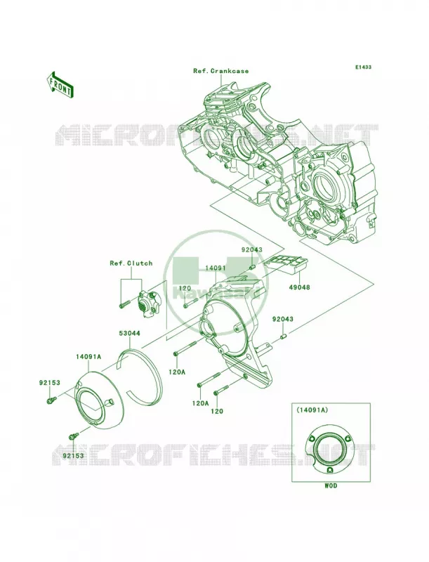 Chain Cover Kawasaki MOTOS 1700 2009 Vulcan 1700 Voyager  VN1700A9F