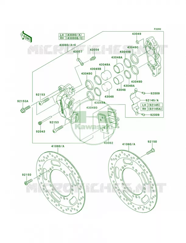 Front Brake Kawasaki MOTOS 1700 2009 Vulcan 1700 Voyager  VN1700A9F