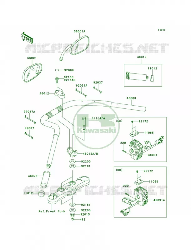 Handlebar Kawasaki MOTOS 1700 2009 Vulcan 1700 Voyager  VN1700A9F