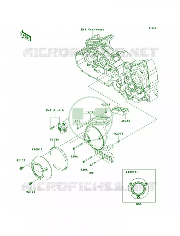 Chain Cover Kawasaki MOTOS 1700 2009 Vulcan 1700 Voyager ABS  VN1700B9F