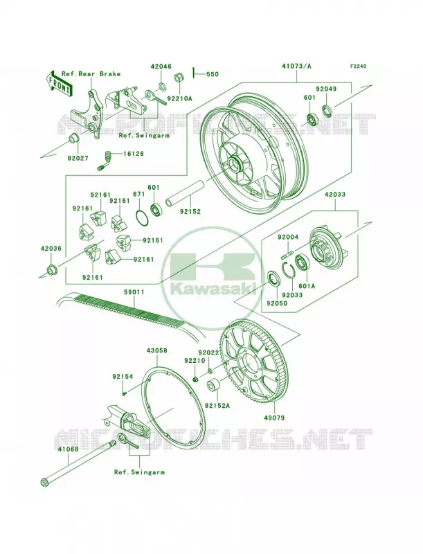 Rear WheelChain Kawasaki MOTOS 1700 2009 Vulcan 1700 Voyager ABS  VN1700B9F