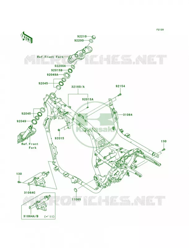 Frame Kawasaki MOTOS 1700 2009 Vulcan 1700 Voyager ABS  VN1700B9FA