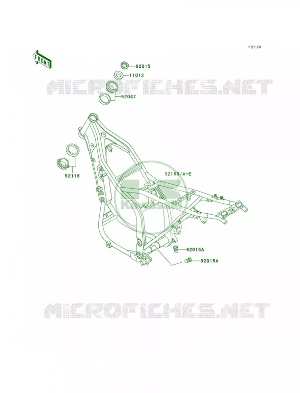 Frame Kawasaki MOTOS 650 1994 KLX650   KLX650-C2