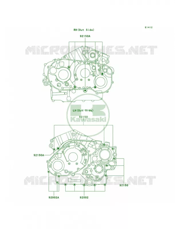 Crankcase Bolt Pattern Kawasaki MOTOS 1500 2003 Vulcan 1500 Nomad Fi  VN1500-L4