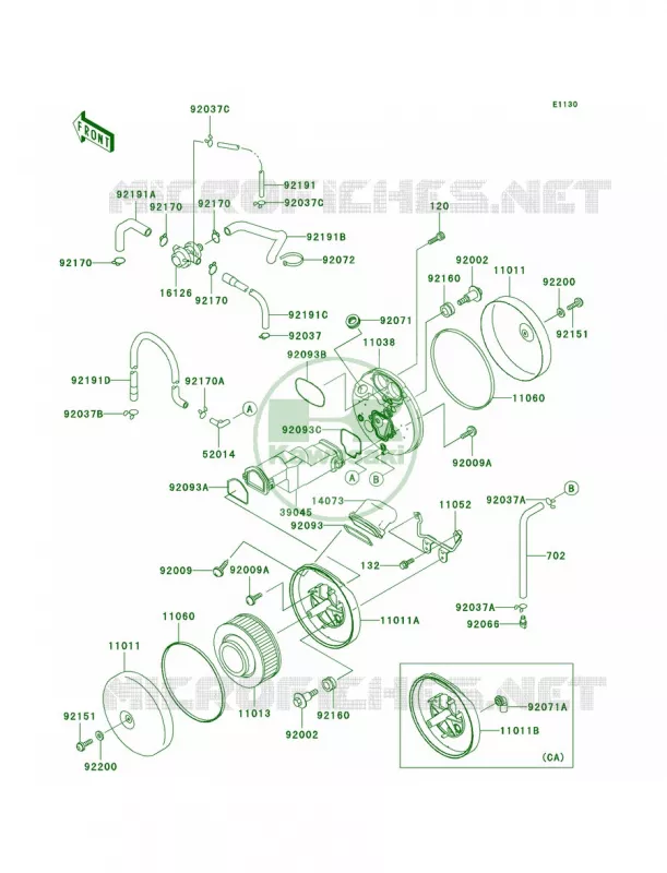 Air Cleaner Kawasaki MOTOS 1500 2002 Vulcan 1500 Nomad Fi  VN1500-L3