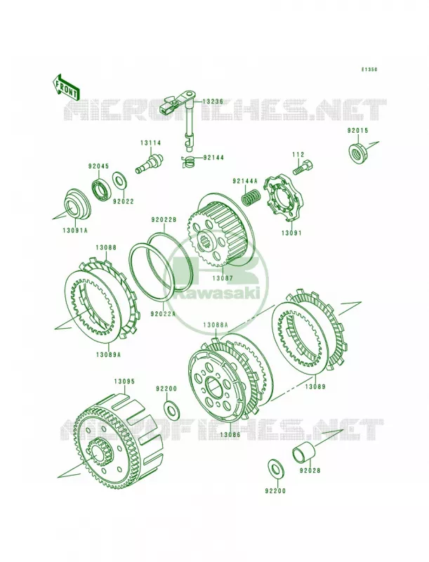 Clutch Kawasaki MOTOS 200 1993 KDX200  KDX200-E5