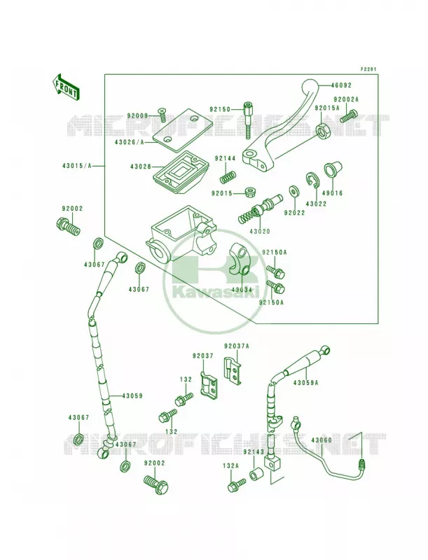 Front Master Cylinder Kawasaki MOTOS 200 1993 KDX200  KDX200-E5
