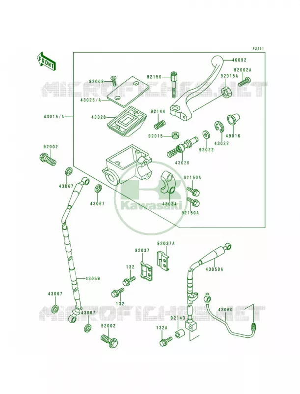 Front Master Cylinder Kawasaki MOTOS 200 1993 KDX200  KDX200-E5