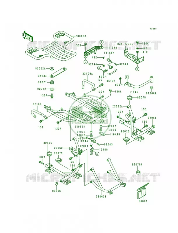 AccessoryTrunk Bracket Kawasaki MOTOS 1200 2000 Voyager XII  ZG1200-B14