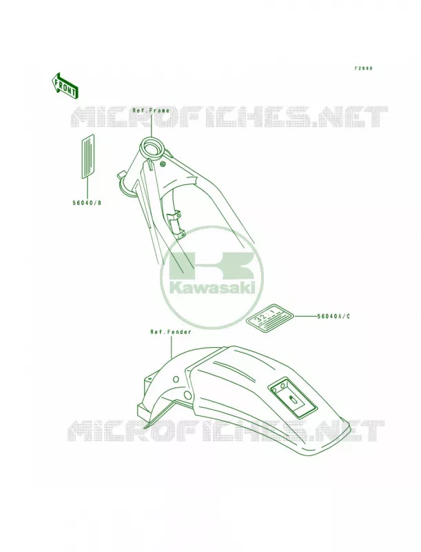 Labels Kawasaki MOTOS 250 1993 KDX250  KDX250-D3