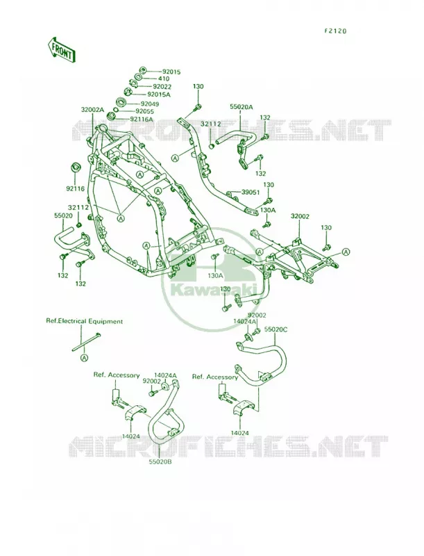Frame Kawasaki MOTOS 1200 1993 Voyager XII  ZG1200-B7