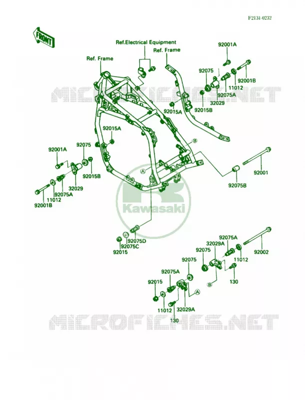 Frame Fitting Kawasaki MOTOS 1200 1989 Voyager XII  ZG1200-B3