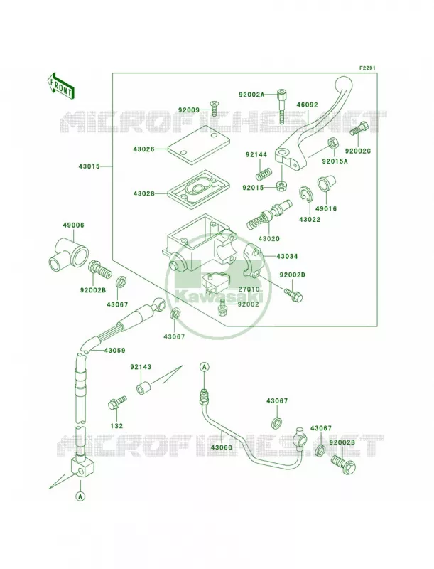 Front Master Cylinder Kawasaki MOTOS 650 1993 KLX650   KLX650-C1