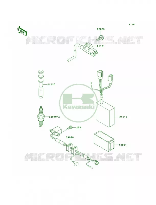 Ignition System Kawasaki MOTOS 650 1993 KLX650   KLX650-C1