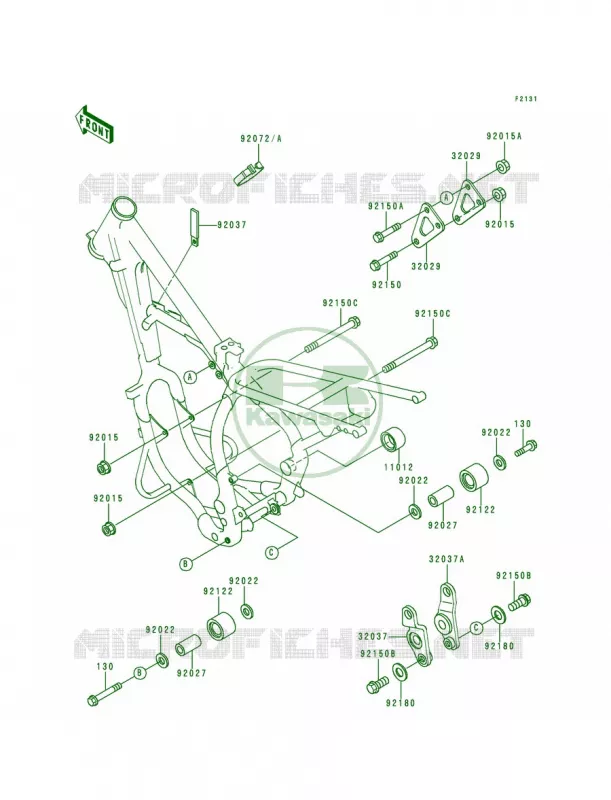 Frame Fitting Kawasaki MOTOS 200 1992 KDX200  KDX200-E4