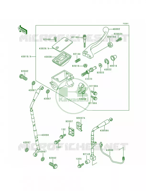 Front Master Cylinder Kawasaki MOTOS 200 1992 KDX200  KDX200-E4