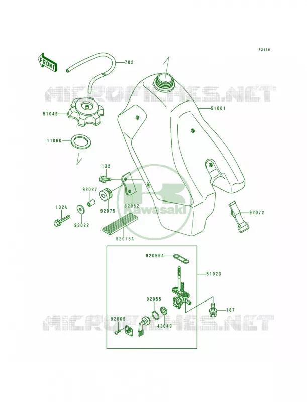 Fuel Tank Kawasaki MOTOS 200 1992 KDX200  KDX200-E4