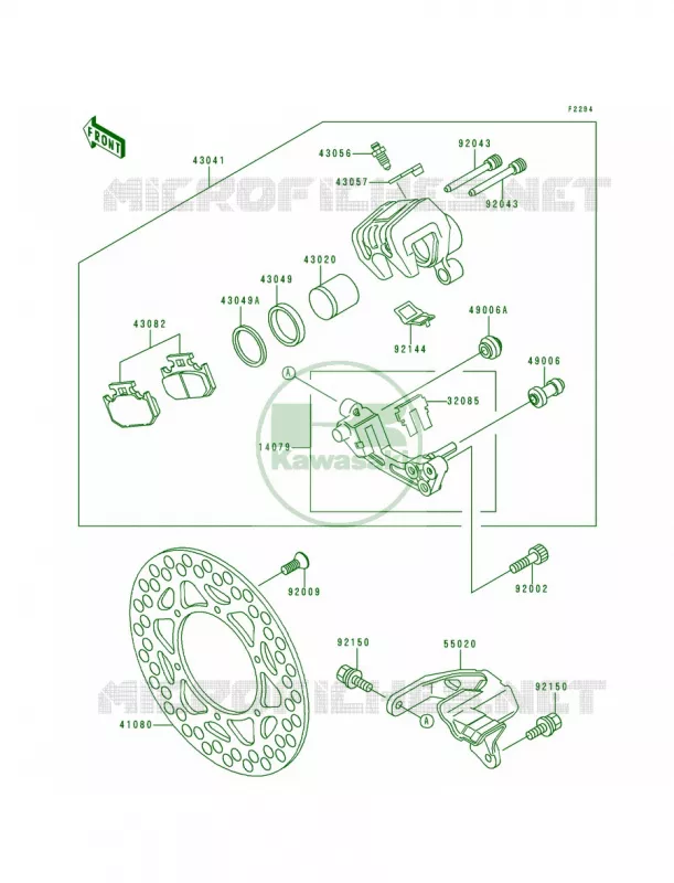 Rear Caliper Kawasaki MOTOS 200 1992 KDX200  KDX200-E4