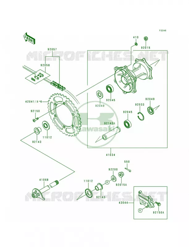 Rear Hub Kawasaki MOTOS 200 1992 KDX200  KDX200-E4