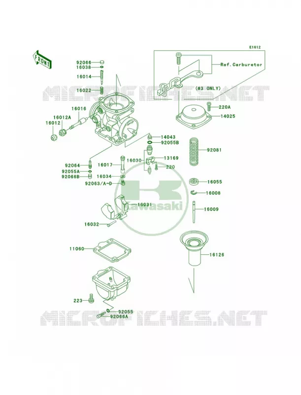 Carburetor Parts Kawasaki MOTOS 1000 2002 Police 1000  KZ1000-P21
