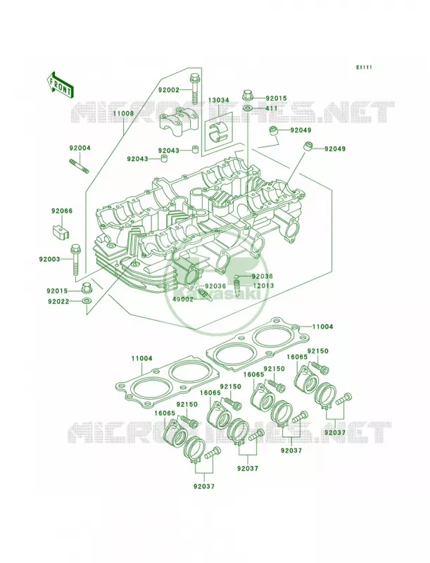 Cylinder Head Kawasaki MOTOS 1000 2002 Police 1000  KZ1000-P21