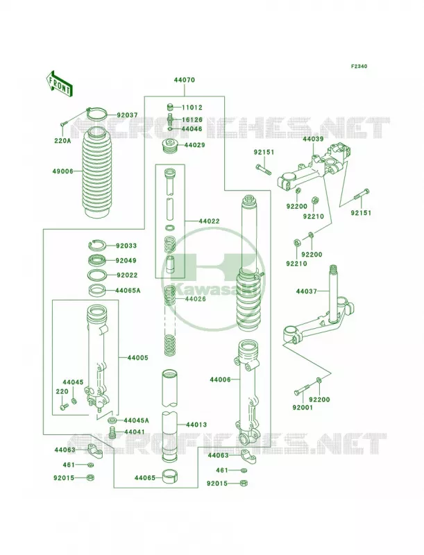 Front ForkP20 Kawasaki MOTOS 1000 2002 Police 1000  KZ1000-P21