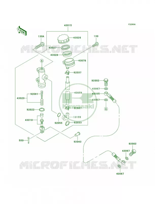 Rear Master CylinderP21P22P24 Kawasaki MOTOS 1000 2002 Police 1000  KZ1000-P21