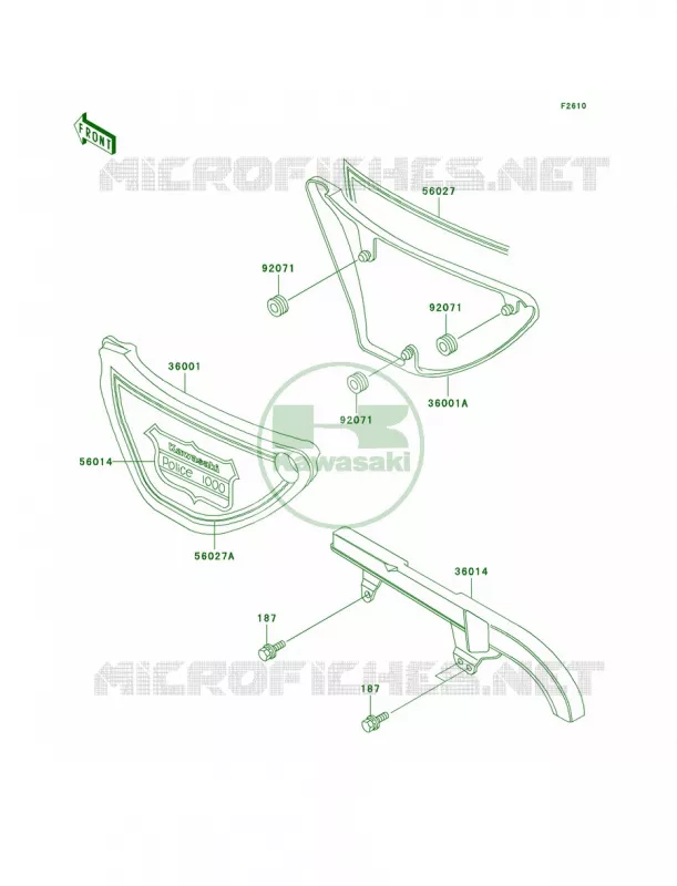 Side CoversChain CoverP20 Kawasaki MOTOS 1000 2002 Police 1000  KZ1000-P21