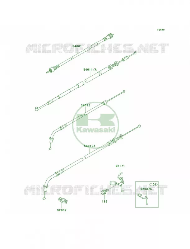 Cables Kawasaki MOTOS 1000 2001 Police 1000  KZ1000-P20