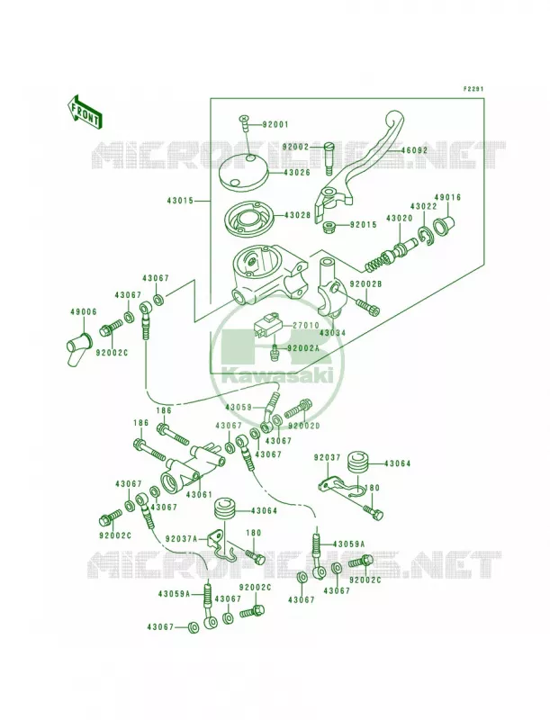 Front Master Cylinder Kawasaki MOTOS 1000 1998 Police 1000  KZ1000-P17