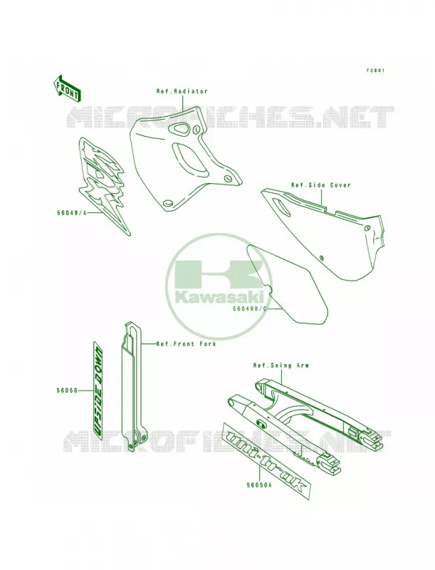 DecalsKDX250-D1 Kawasaki MOTOS 250 1992 KDX250  KDX250-D2