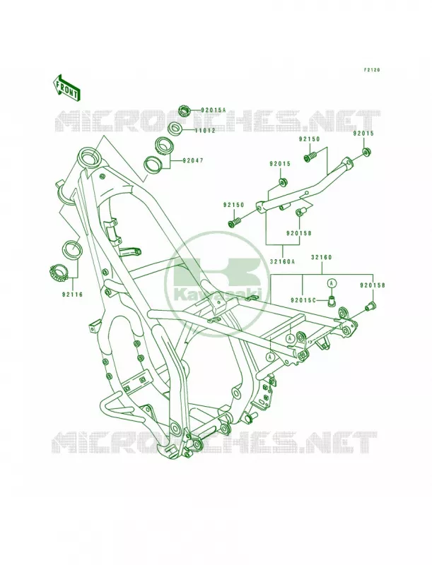 Frame Kawasaki MOTOS 250 1992 KDX250  KDX250-D2