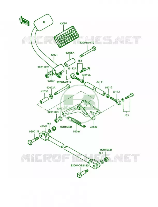 Brake PedalTorque Link Kawasaki MOTOS 1000 1993 Police 1000  KZ1000-P12