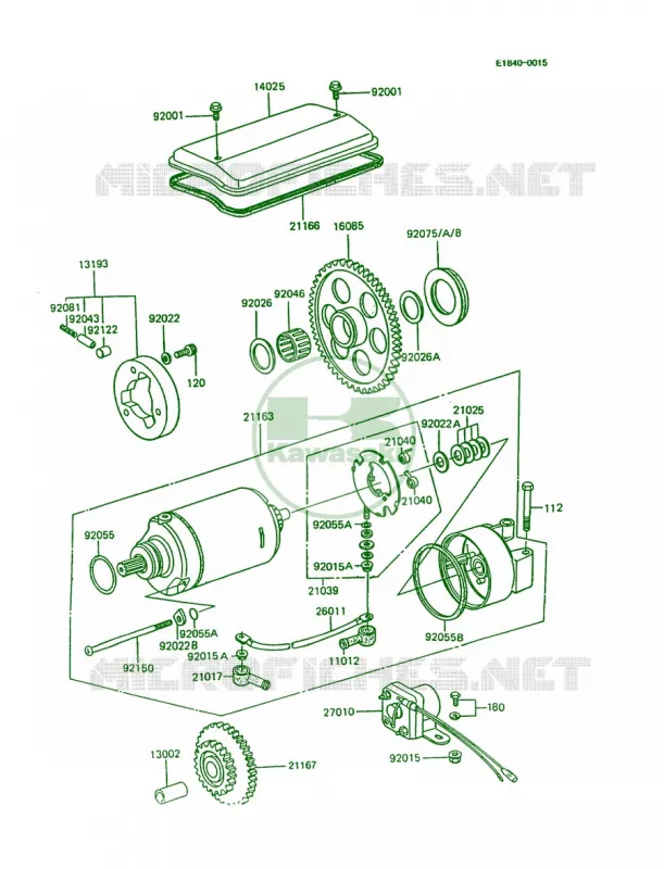 Starter Motor Kawasaki MOTOS 1000 1993 Police 1000  KZ1000-P12