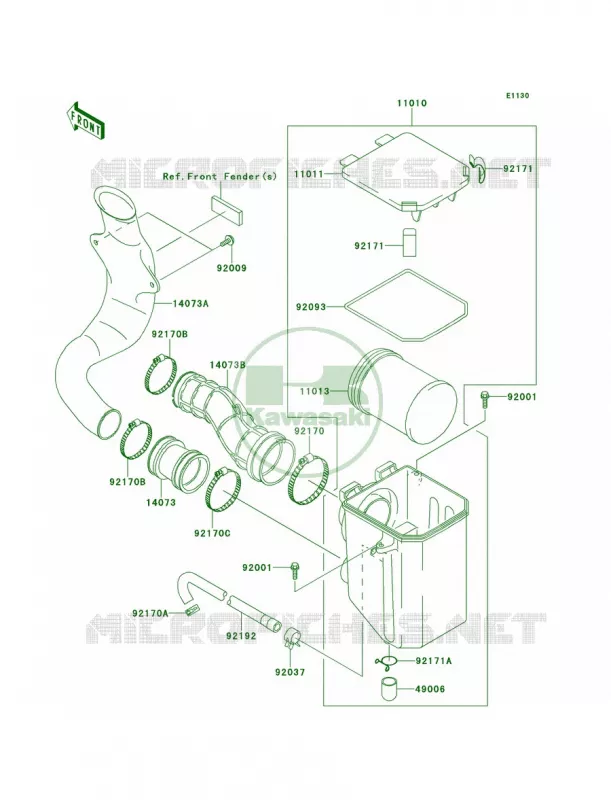 Air Cleaner Kawasaki QUAD 360 2013 Prairie 360 4x4  KVF360ADF