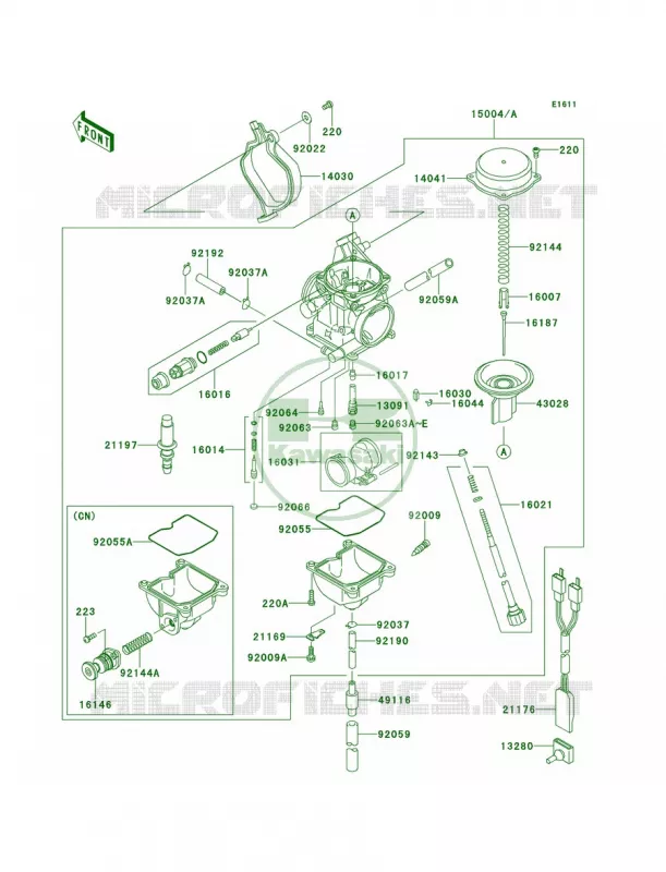 Carburetor Kawasaki QUAD 360 2013 Prairie 360 4x4  KVF360ADF