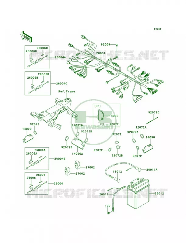 Chassis Electrical Equipment Kawasaki QUAD 360 2013 Prairie 360 4x4  KVF360ADF