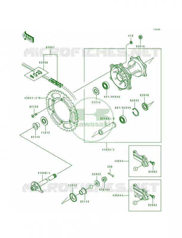 Rear Hub Kawasaki MOTOS 200 1991 KDX200  KDX200-E3