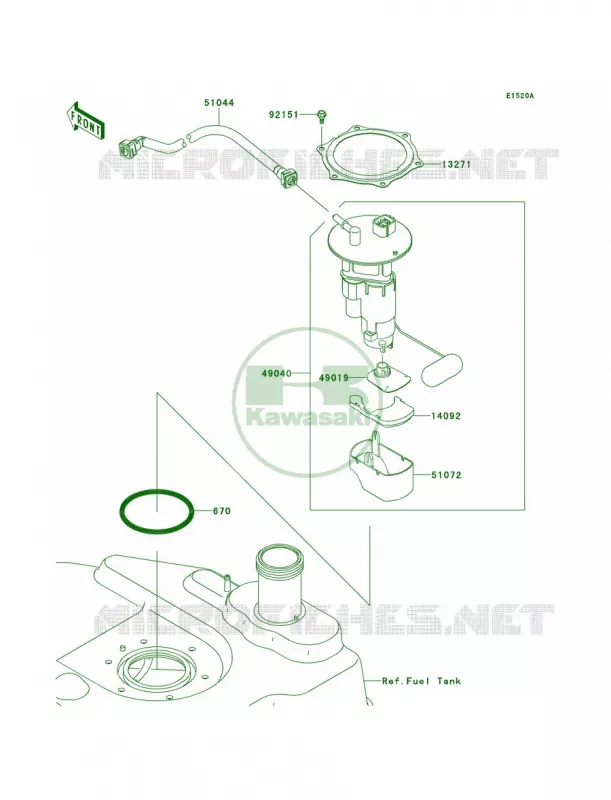 Fuel PumpLDFLEF Kawasaki QUAD 750 2013 Brute Force 750 4x4i  KVF750LDF