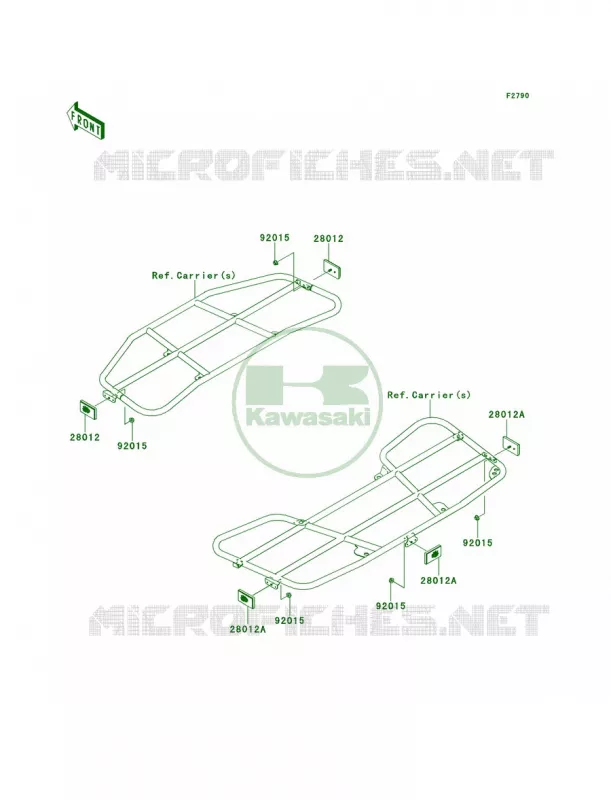 ReflectorsCN Kawasaki QUAD 650 2012 Brute Force 650 4x4i  KVF650FCF