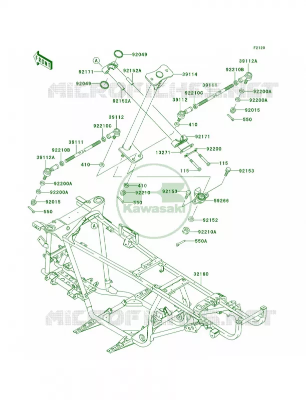 Frame Kawasaki QUAD 360 2012 Prairie 360 4x4  KVF360ACF