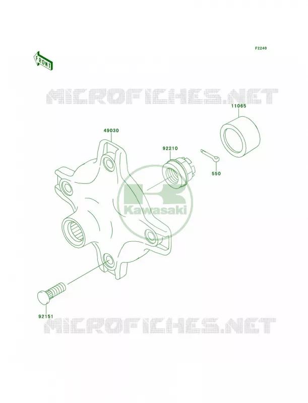 Rear Hub Kawasaki QUAD 360 2012 Prairie 360 4x4  KVF360ACF