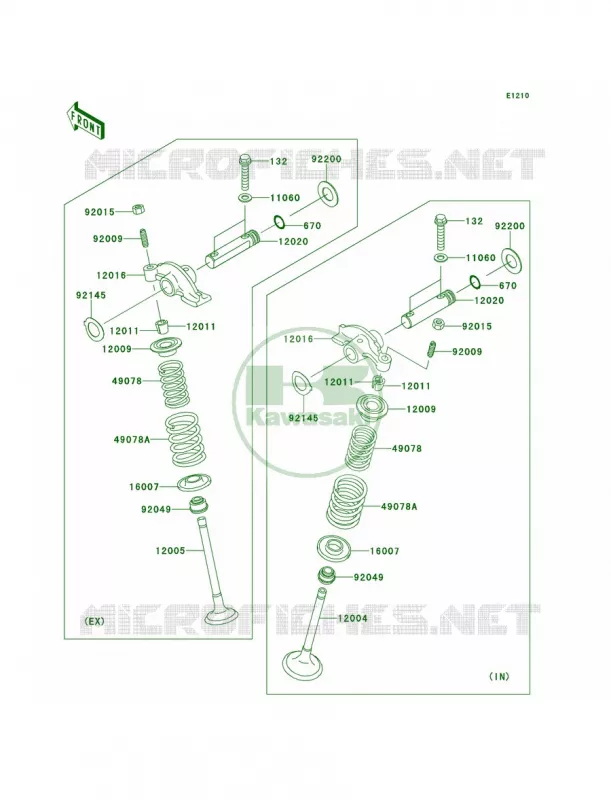 Valves Kawasaki QUAD 360 2012 Prairie 360 4x4  KVF360ACF