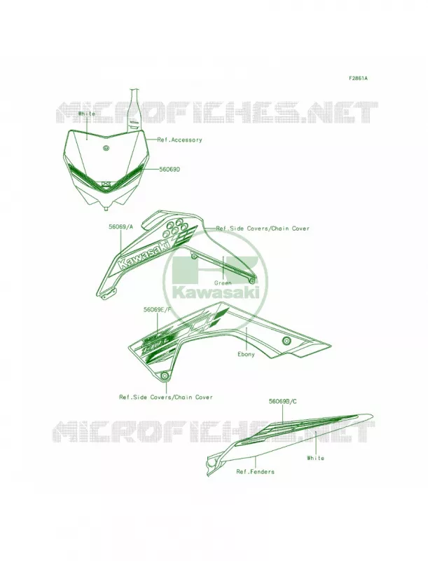 DecalsBDF Kawasaki MOTOS 140 2013 KLX140L  KLX140BDF